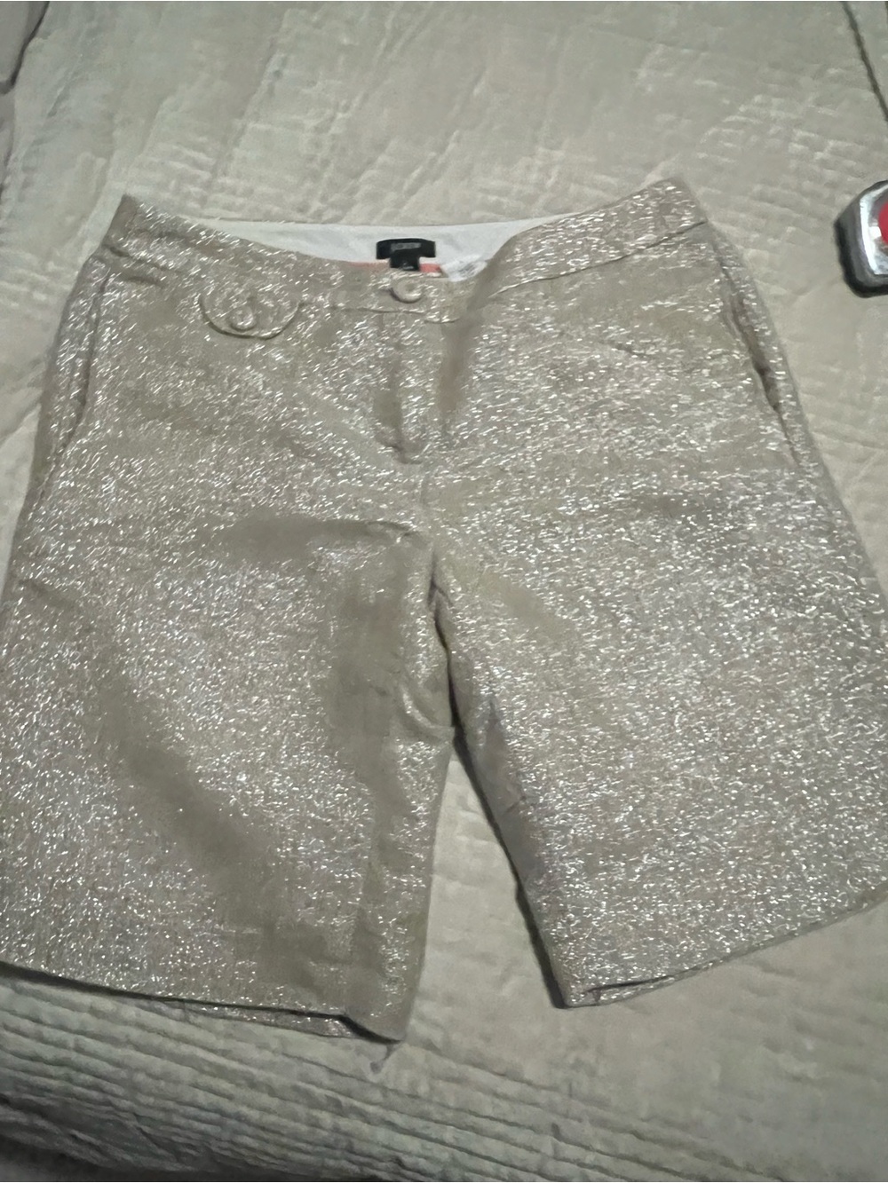 JC Crew Sparkle Metallic Beige Women’s Shorts